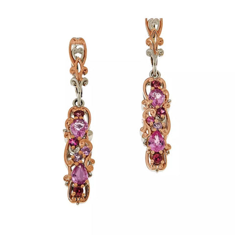 Gems by Michael Sterling Silver Purple Rhodolite Drop Earrings, 1-3/4"