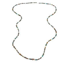 Jay King Sterling Silver Black Tourmalinated Quartz & Turquoise Necklace. 60"