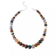 Jay King Sterling Silver Multi-Color Ocean Jasper & Agate Bead Necklace, 18"