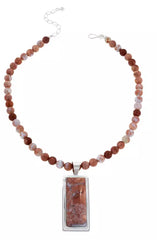 Jay King Brecciated Chalcedony Necklace with Pendant. 18"