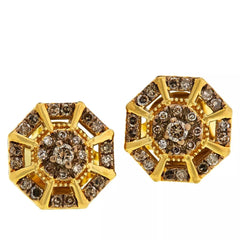 Colleen Lopez .33ctw Champagne Diamond Starburst Earrings, Pierced