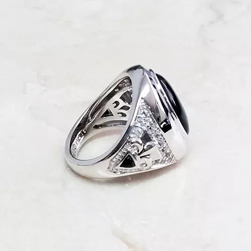 Aldo Orta Sterling Silver Black Onyx Icon Ring Size 9 QVC $188