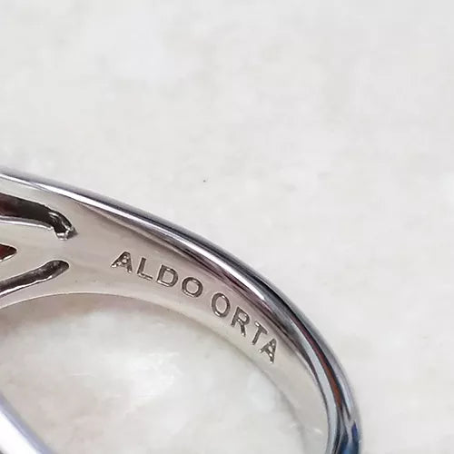 Aldo Orta Sterling Silver Red Agate Icon Ring Size 9 QVC $188