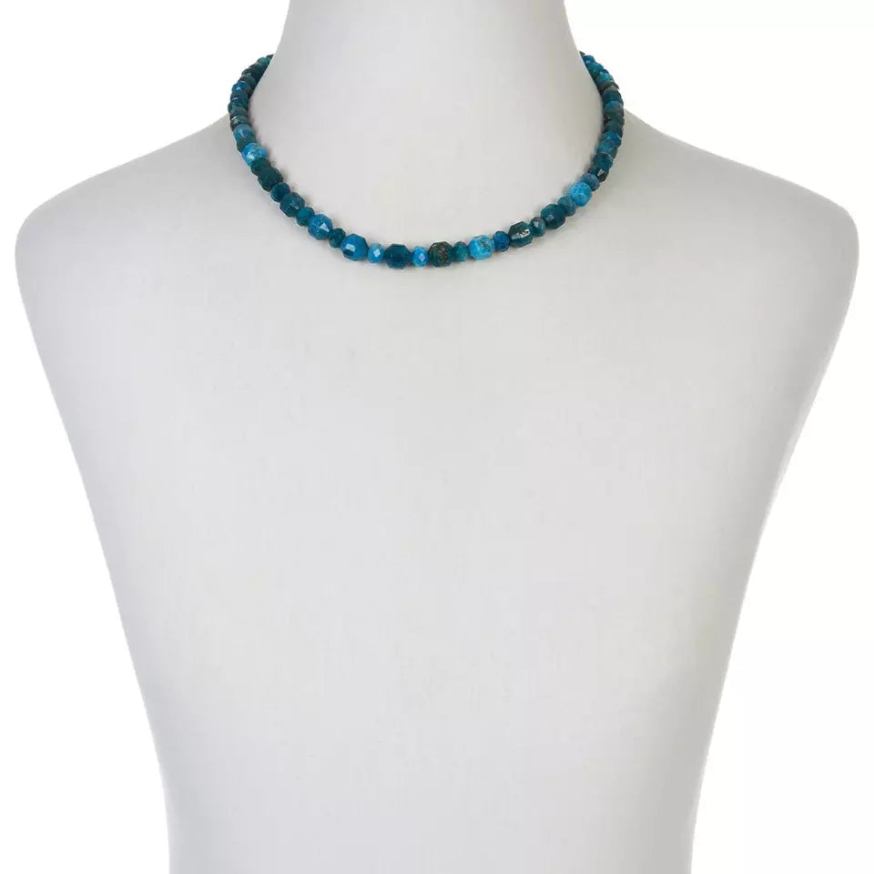 Jay King Sterling Silver Neon Blue Apatite Bead Necklace, 18"