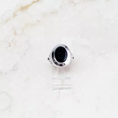 Aldo Orta Sterling Silver Black Onyx Icon Ring Size 9 QVC $188