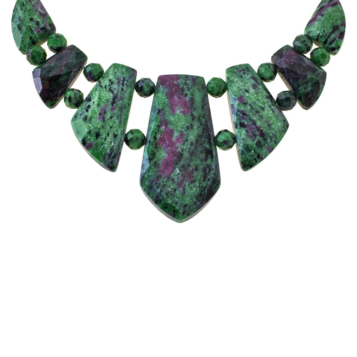 Jay King Green Tanzanian Zoisite Sterling Silver Necklace